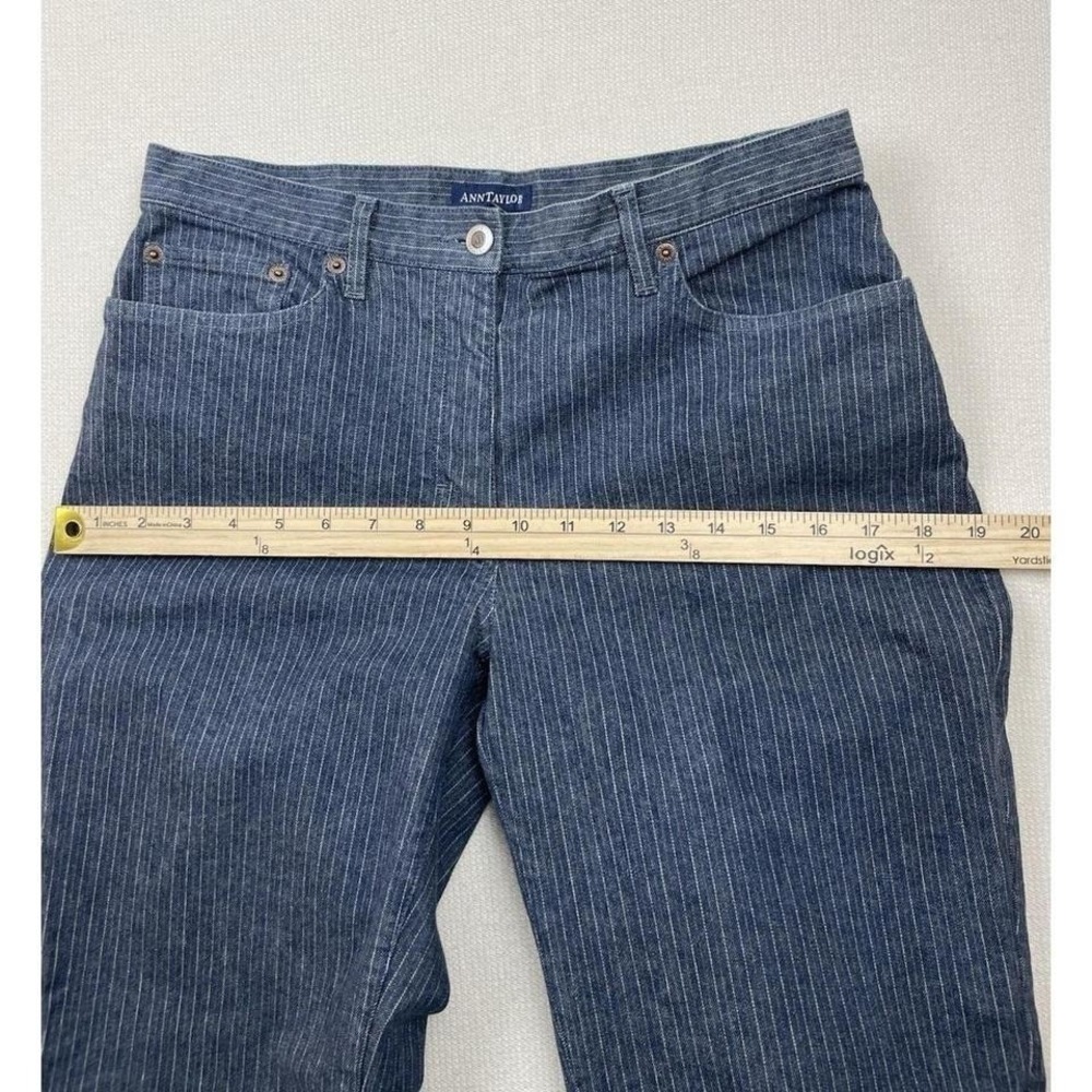 Ann Taylor Women's Jeans Pants Size‎ 6 Stretch Striped 30X29.5 Mid-Rise Straight - Picture 8 of 8